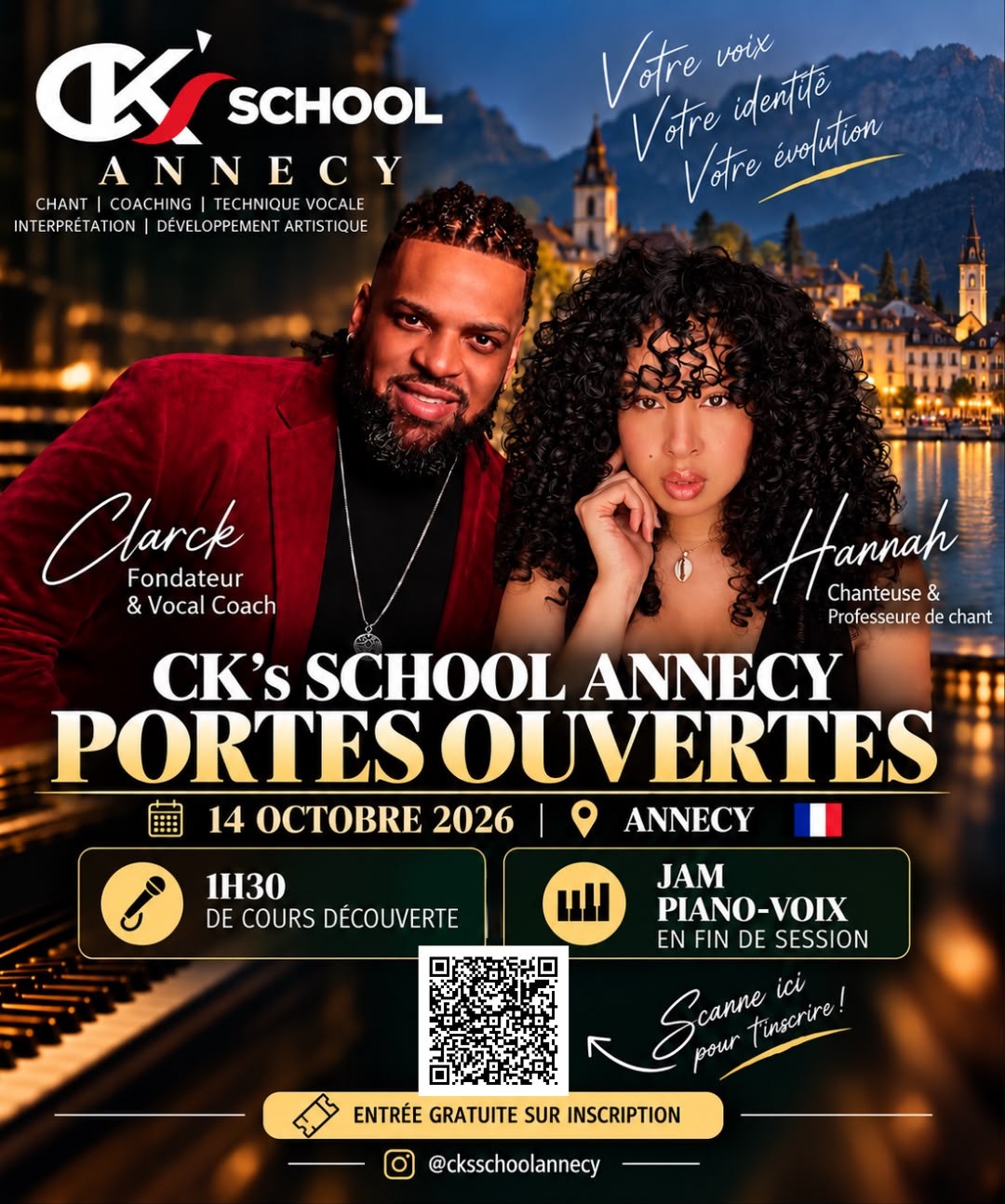 Affiche des portes ouvertes de CK's SCHOOL Annecy, Mercredi 14 octobre